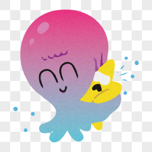 橙色的章鱼图片