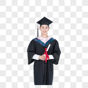 毕业季穿学士服的毕业大学生微笑高清图片素材