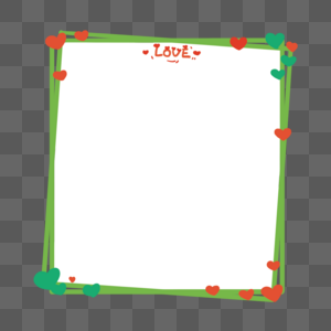 手绘爱心表白边框图片