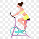 骑车健身的女孩图片