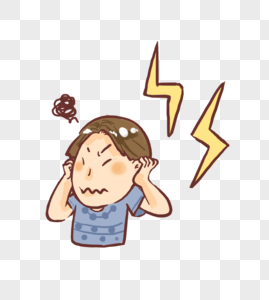 害怕打雷的人图片素材