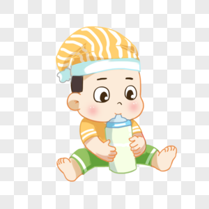 法律用素材婴儿坐着用奶瓶喝奶素材