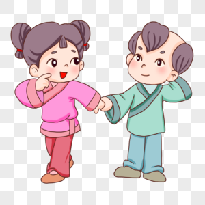 古代儿童助人元素