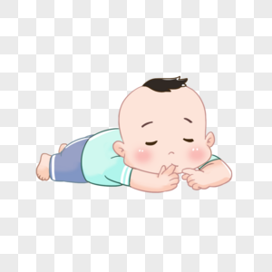 趴着睡觉小男孩图片
