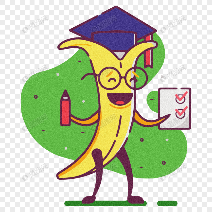 香蕉博士创意艺术插画设计图片