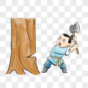 哭卡通图吴刚伐桂素材