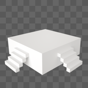 白色台阶立体方形高清图片