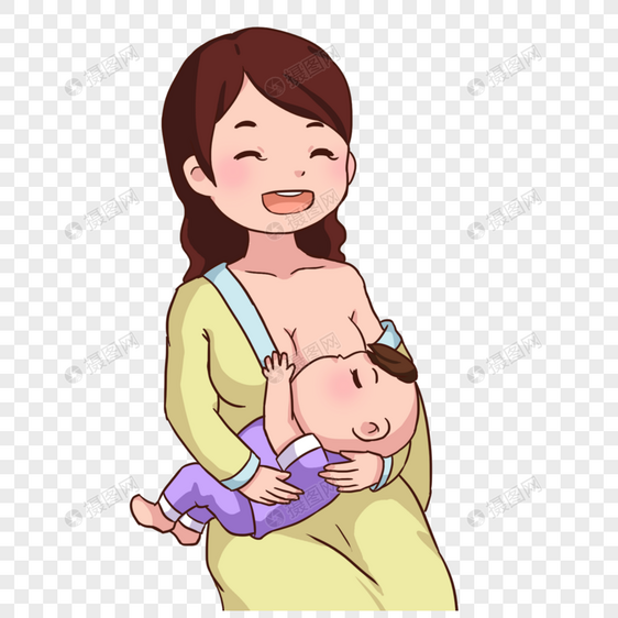 卡通母亲哺乳幼儿图片