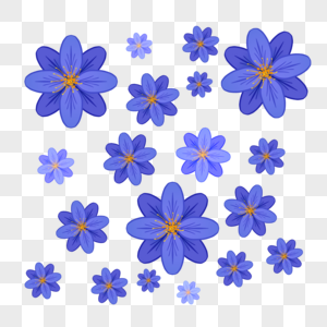 蓝色花朵手绘底纹图片