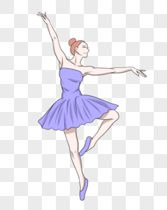 单脚点地芭蕾舞者高清图片