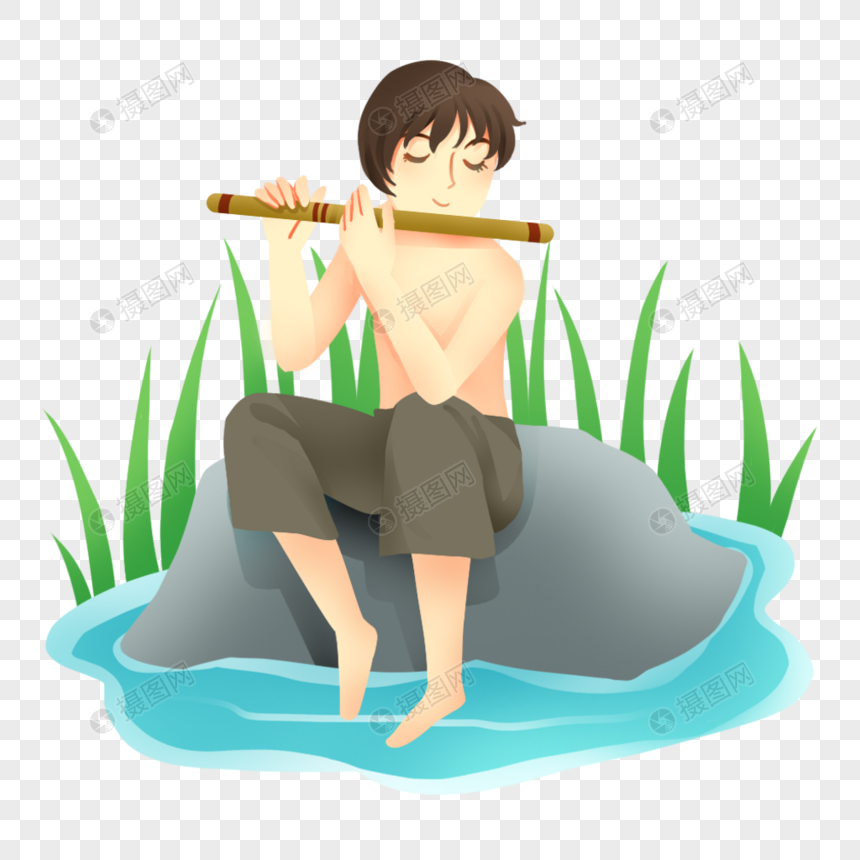 吹笛子的男孩