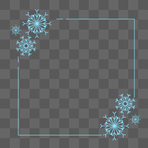 方形冬季雪花边框素材下载高清图片