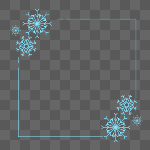 方形冬季雪花边框素材下载图片