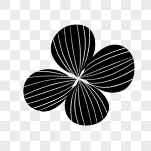 写意花卉插图卡通四瓣花插图素材