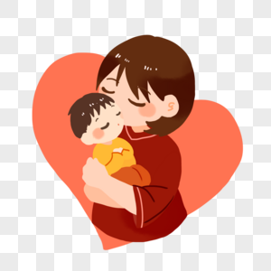 外国妈妈亲吻婴儿元素