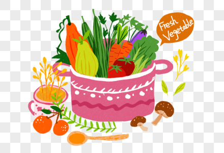 蔬菜蔬菜插图蔬菜插画食材健康食物新鲜蔬菜手绘可爱小清新图片