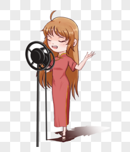 手绘优雅女孩图片