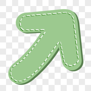 虚线方向绿色箭头素材