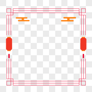 卡通中式方形边框图片图片