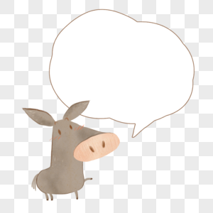 手绘可爱小驴对话框高清图片