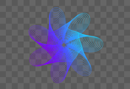 科技感渐变线条绽放花纹图片