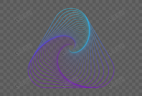 三角形科技感旋转渐变线条图片