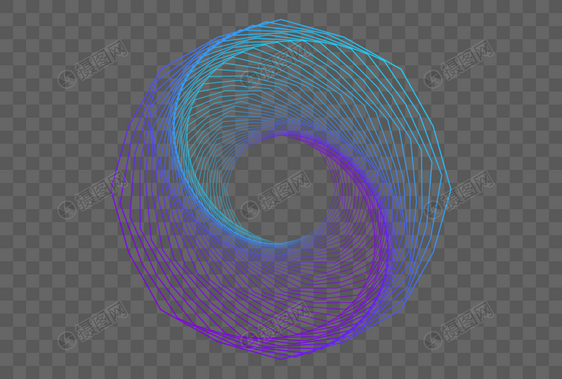多边形科技感旋转渐变线条图片