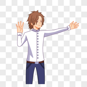 招手的小人图片