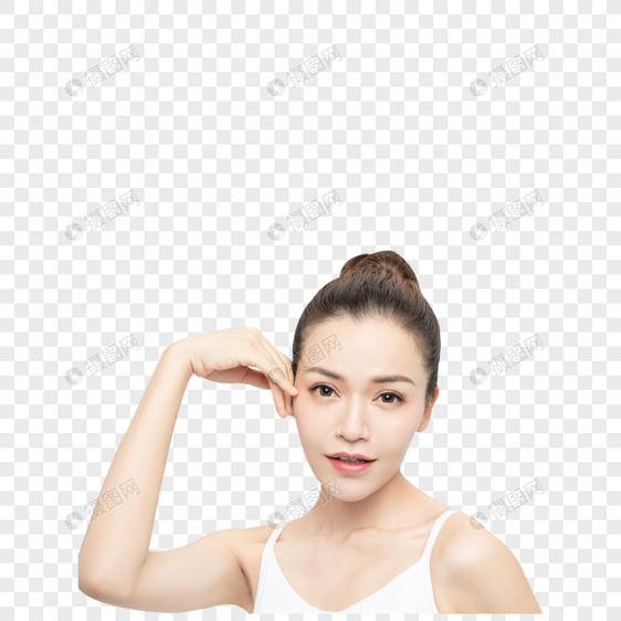 女性脸部动作特写图片