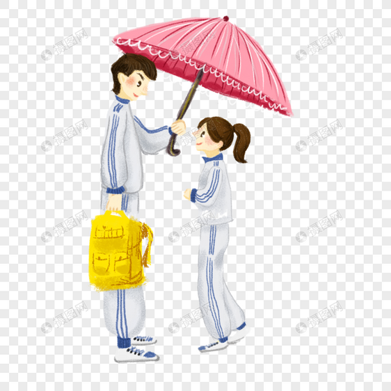 打伞约会的情侣图片