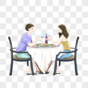 聚餐约会的情侣图片