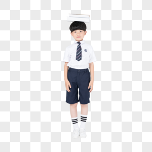 头顶着课本书本的小孩子图片