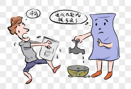 水污染漫画图片