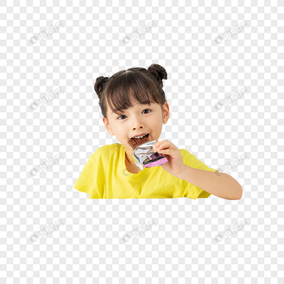 小女孩吃巧克力图片