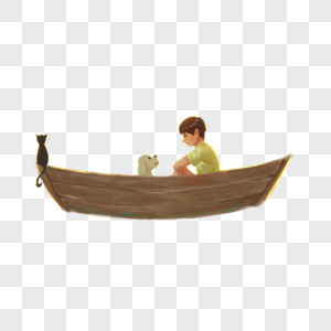 撑船的男孩撑船的男孩高清图片