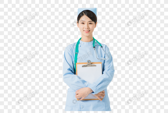 护士抱着病例图片