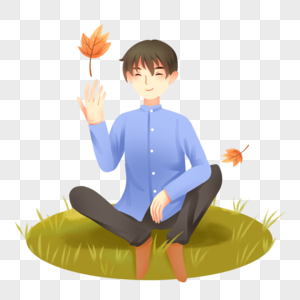 落叶中伤感图片