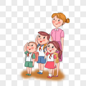 教师节一起敬礼的老师和学生图片素材