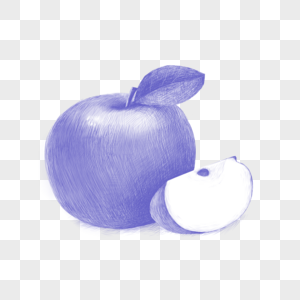 苹果圆珠笔风格素描图片