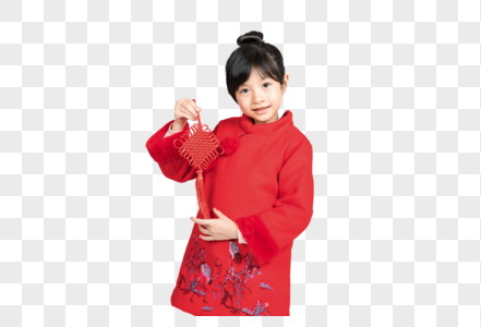 拿中国结的小女孩图片