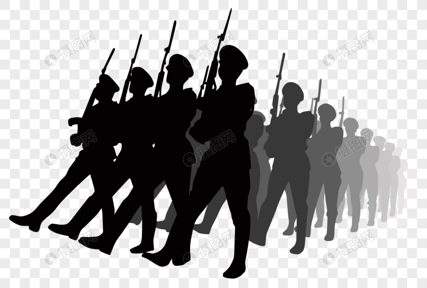 大阅兵踢正步仪仗队军人