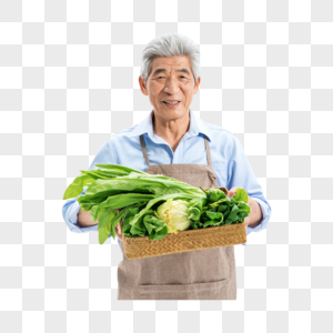农民展示蔬菜高清图片