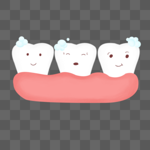 手绘爱牙日卡通牙齿元素高清图片