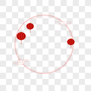 春节红色线条边框简洁图片