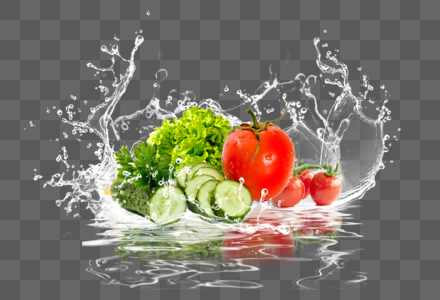 创意生鲜生菜新鲜水高清图片