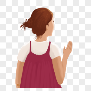 挥手离去背影图片