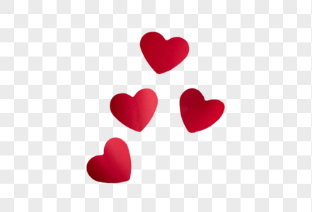 七夕红色爱心元素
