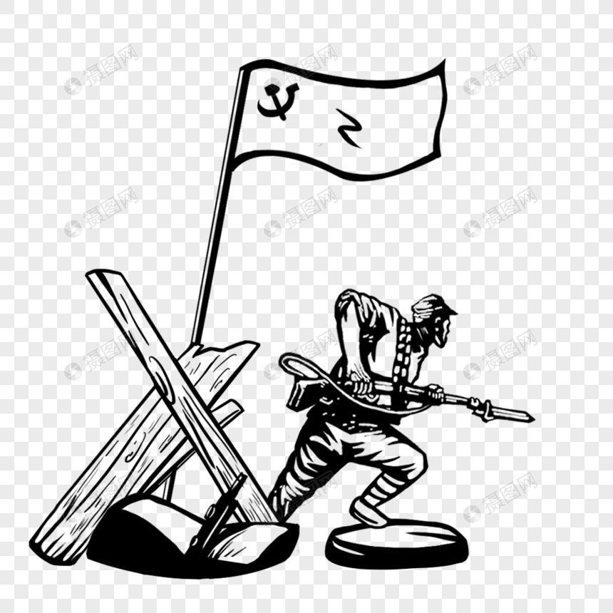 抗战激烈战争场景元素