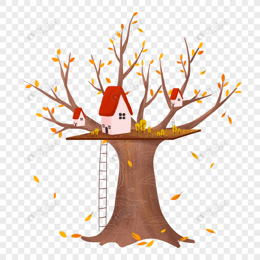 秋天的树屋图片