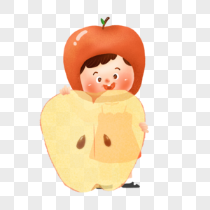 苹果切片手绘水果图片